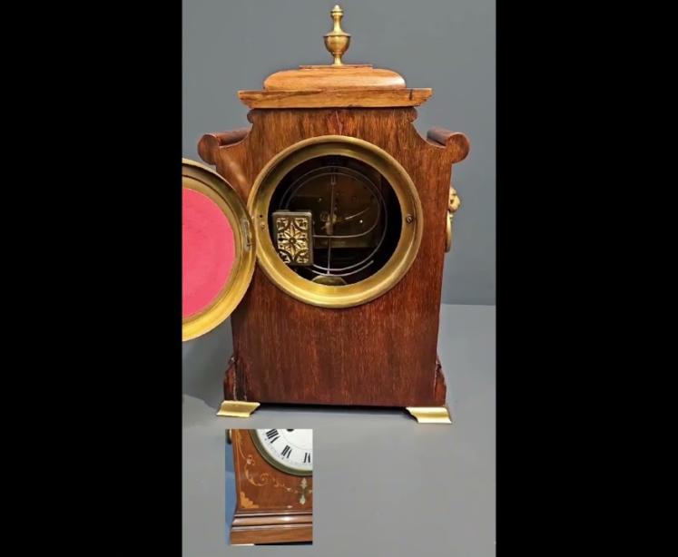 Superb 8 Day Gong Chiming Mantel Clock - Video