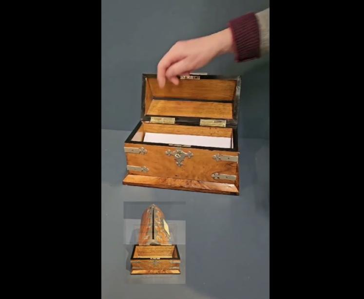 Superb Victorian Walnut Letter Box - Video
