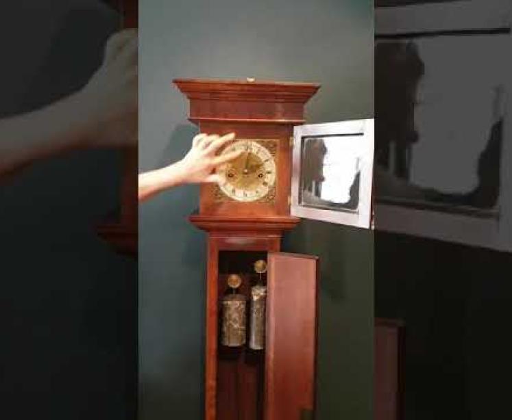 Superb Victorian Inlaid Walnut Weight Driven Grandmother Clock - Video