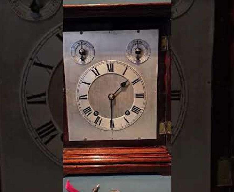 Mahogany Cased Four Glass Mantel Clock  - Video