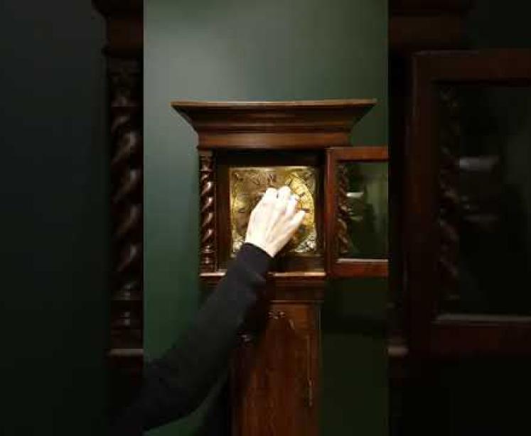Victorian Oak Weight Driven Grandmother Clock - Video
