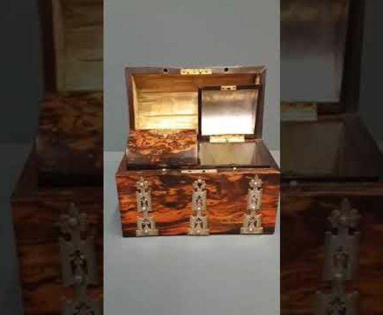 Outstanding Quality Early Victorian Coromandel Tea Caddy - Video