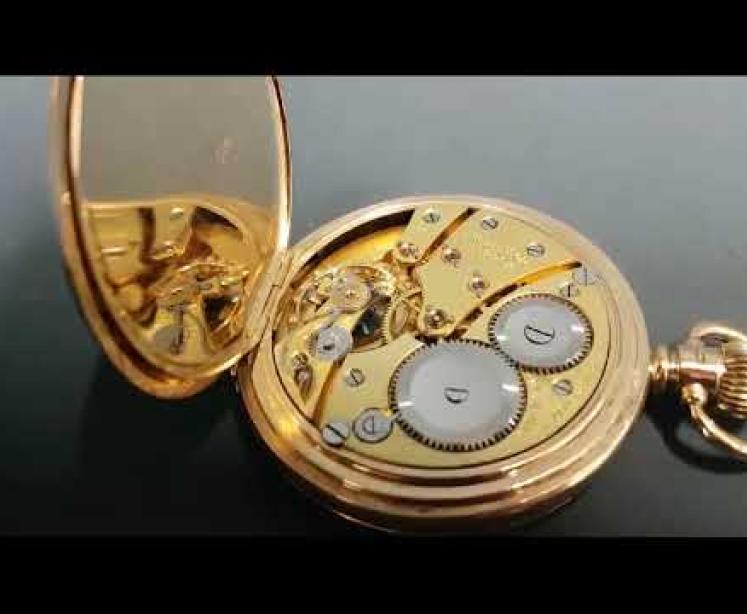 18ct Gold Hunter Pocket Watch by Benson - Video