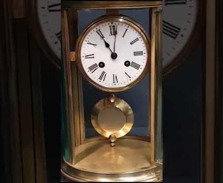 Victorian Oval Four Glass Clock - Video
