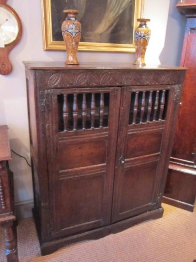Superb Oak Charles II Bread & Cheese Cupboard - Image 1