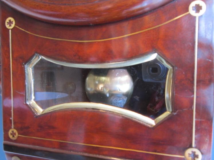 Mid Victorian Brass Inlaid Fusee Drop Dial Wallclock - Image 3