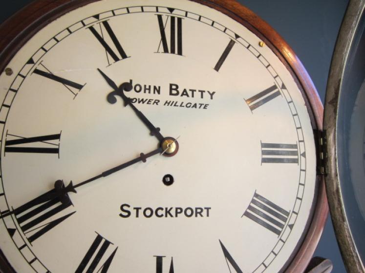 Mid Victorian Brass Inlaid Fusee Drop Dial Wallclock - Image 5