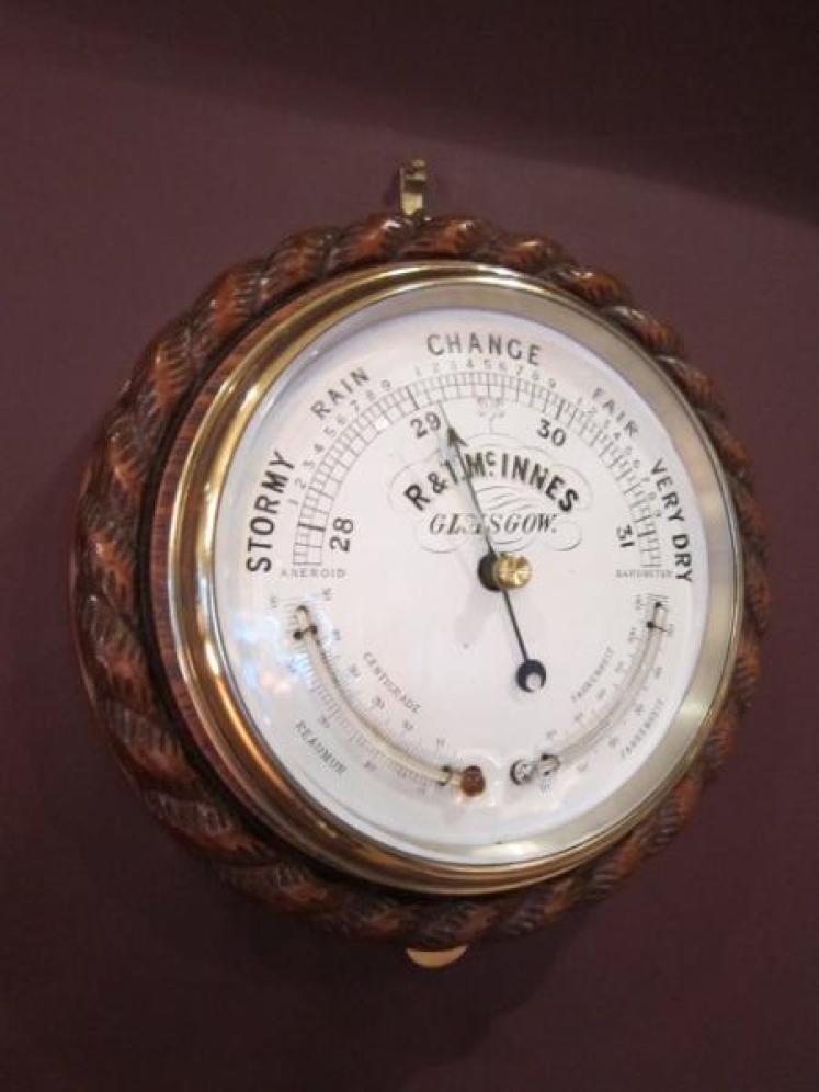Rare Victorian Twin Thermometer Glasgow Barometer - Image 1