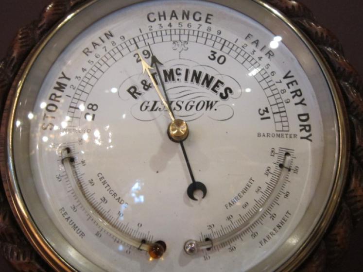 Rare Victorian Twin Thermometer Glasgow Barometer - Image 2