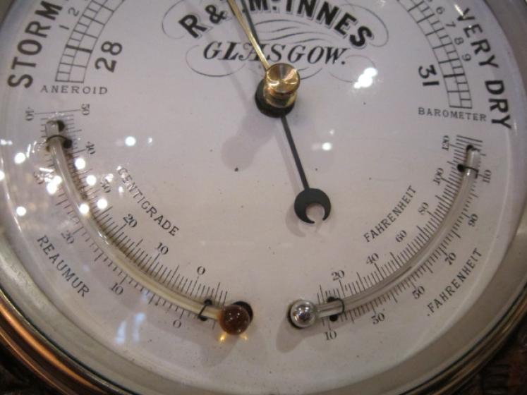 Rare Victorian Twin Thermometer Glasgow Barometer - Image 4