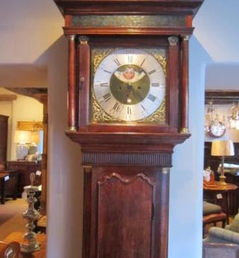Superb George III Axe Moon Longcase Clock