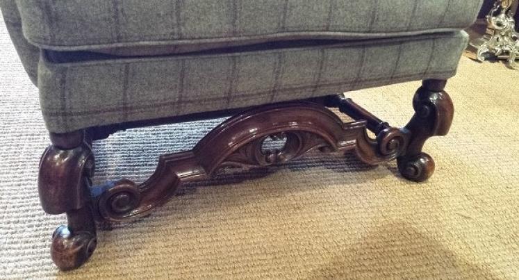 Victorian Carved Walnut Chair And Foot Stool - Image 2