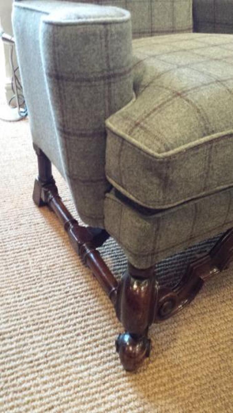 Victorian Carved Walnut Chair And Foot Stool - Image 4