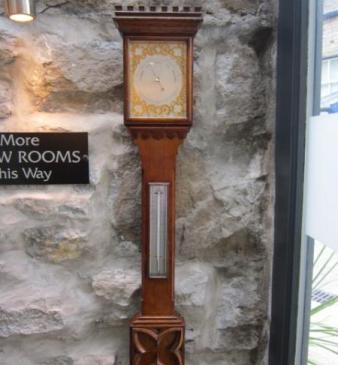 Victorian Oak Gothic Stick Barometer
