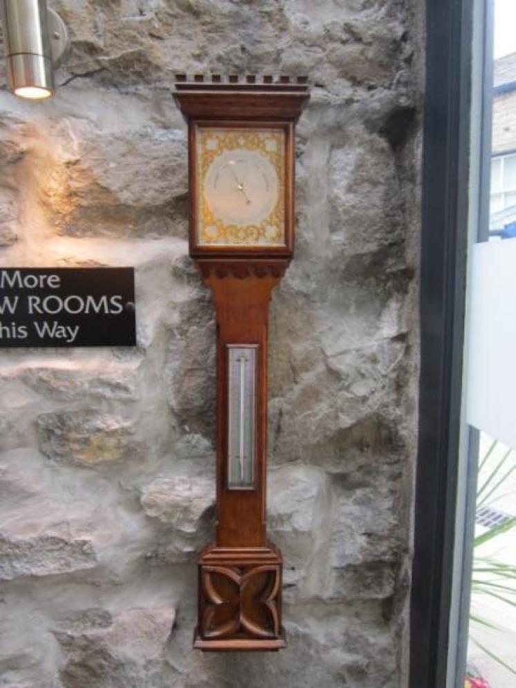 Victorian Oak Gothic Stick Barometer - Image 1