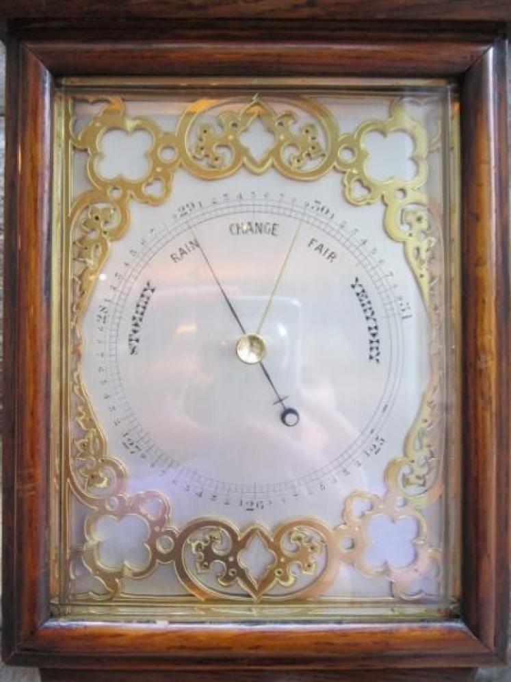 Victorian Oak Gothic Stick Barometer - Image 2