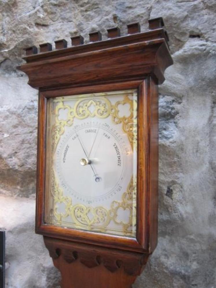 Victorian Oak Gothic Stick Barometer - Image 3