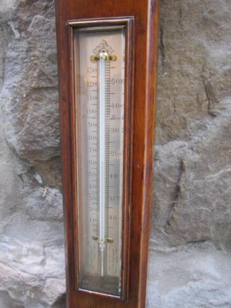 Victorian Oak Gothic Stick Barometer - Image 4