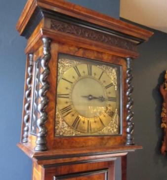 Early 18th Century Walnut Birdcage Longcase Clock
