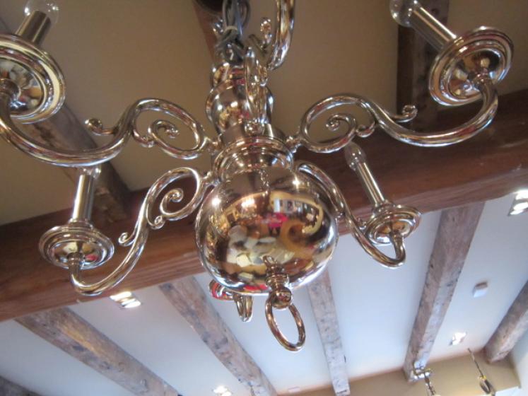 Small Edwardian Nickel Plated Chandelier - Image 2