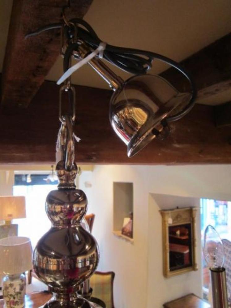 Small Edwardian Nickel Plated Chandelier - Image 5