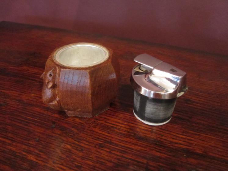 Rare Mouseman Oak Table Lighter - Image 4