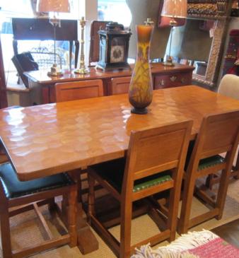 Superb 1950's Mouseman Dining Table & Six Chairs