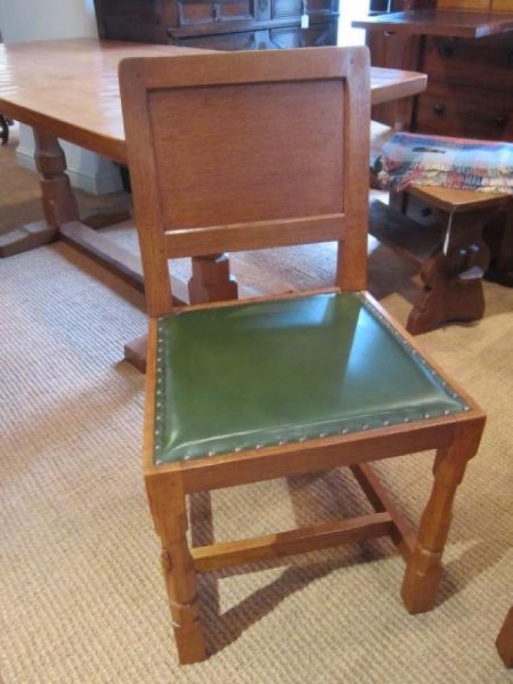 Superb 1950's Mouseman Dining Table & Six Chairs - Image 4