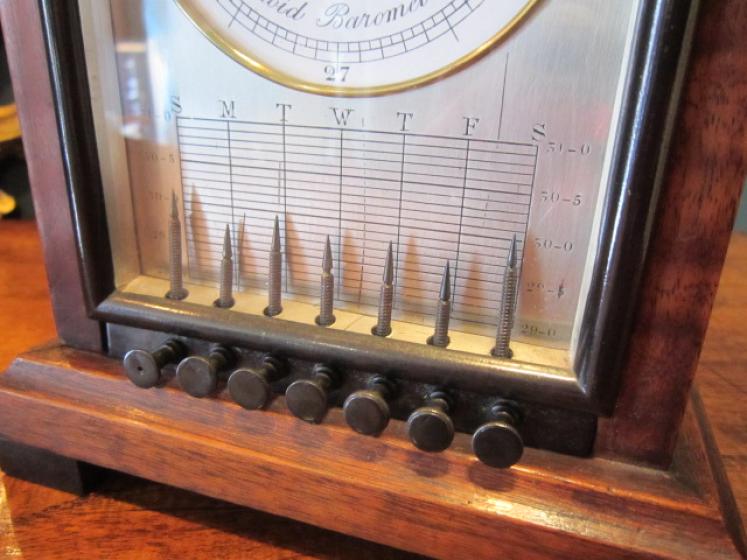 Unusual Victorian Mahogany Desktop Barometer - Image 2
