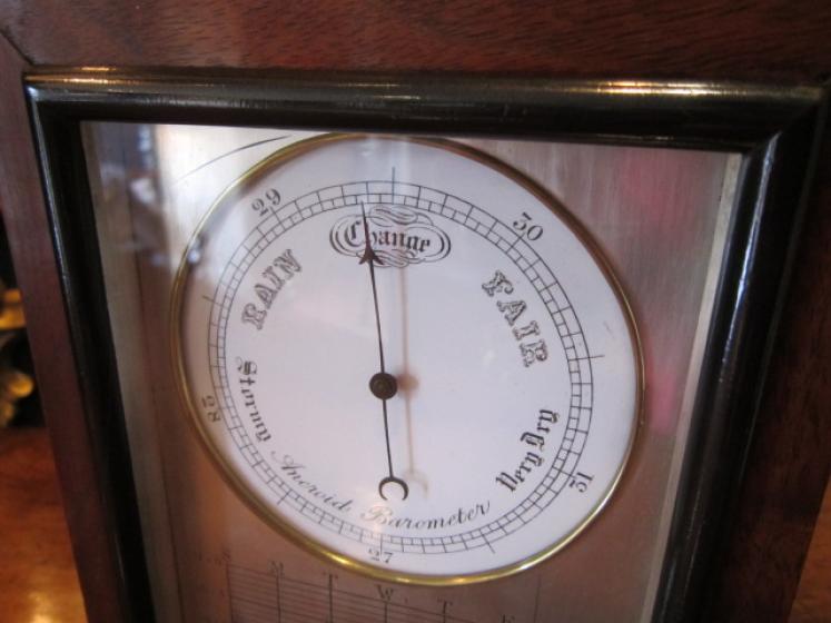 Unusual Victorian Mahogany Desktop Barometer - Image 3