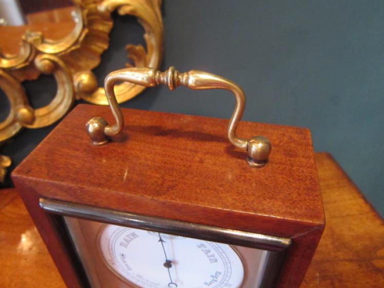 Unusual Victorian Mahogany Desktop Barometer - Image 4