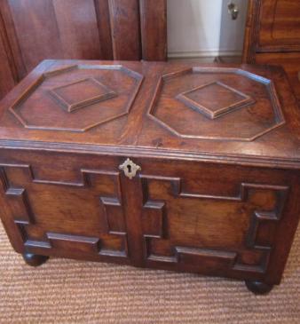 Small George I Geometrical Panelled Coffer
