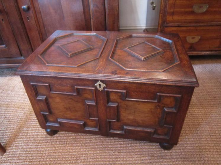 Small George I Geometrical Panelled Coffer - Image 1