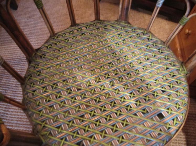 Unusual 1920's Cane & Rattan Armchair - Image 2
