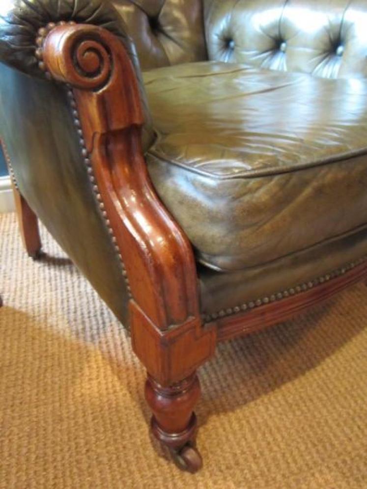 Superb Mid 19th Century Leather Library Chair - Image 2
