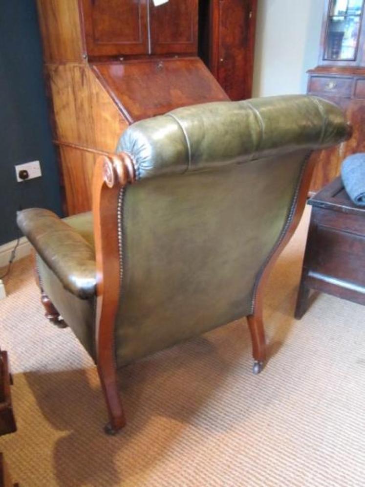 Superb Mid 19th Century Leather Library Chair - Image 4