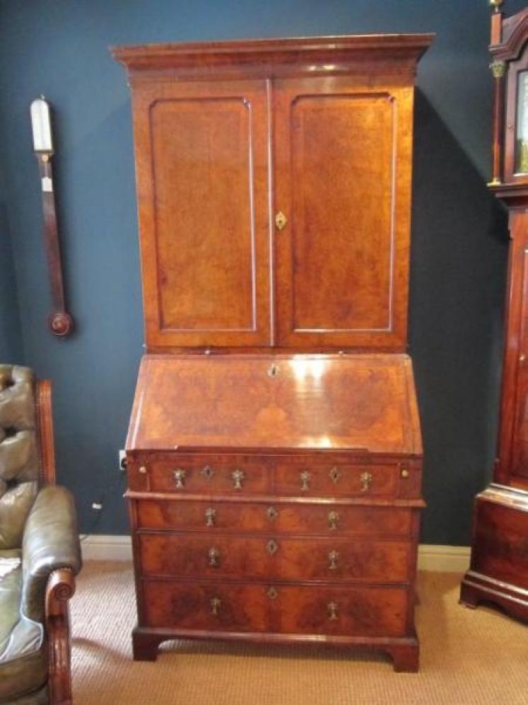 Fine William & Mary Period Walnut Bureau Bookcase - Image 1