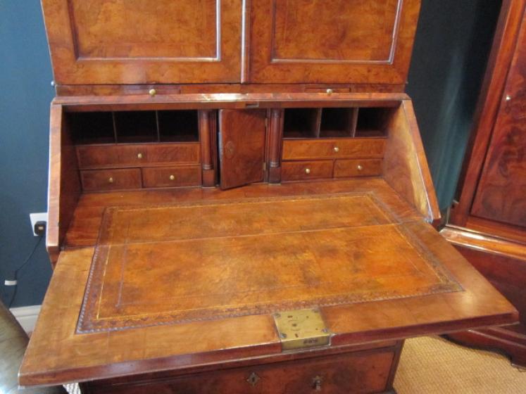 Fine William & Mary Period Walnut Bureau Bookcase - Image 2
