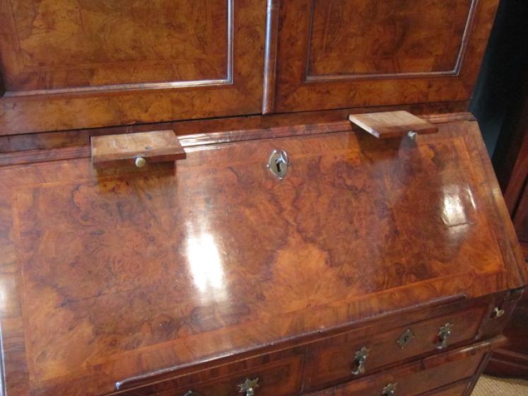 Fine William & Mary Period Walnut Bureau Bookcase - Image 3