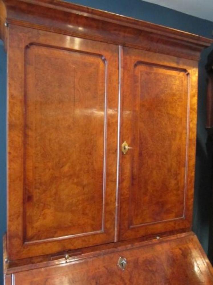Fine William & Mary Period Walnut Bureau Bookcase - Image 5