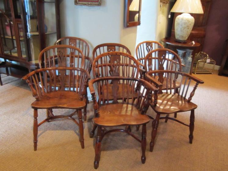 Superb Set of Six Harlequin Windsor Armchairs - Image 1