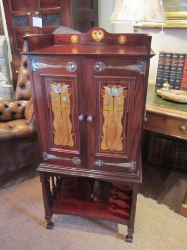 Stunning Art Nouveau Shapland & Petter Inlaid Cabinet - Image 1