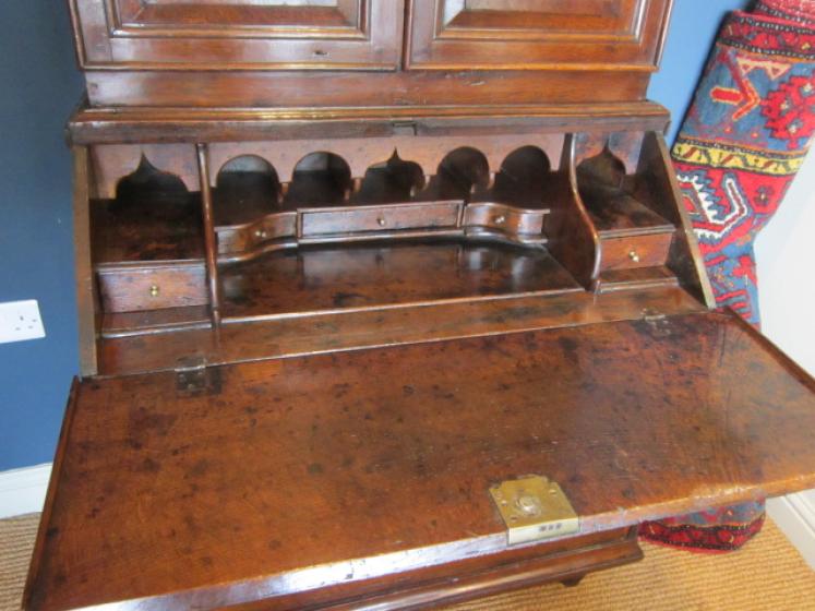 Superb Queen Anne Welsh Oak Bureau Bookcase - Image 2