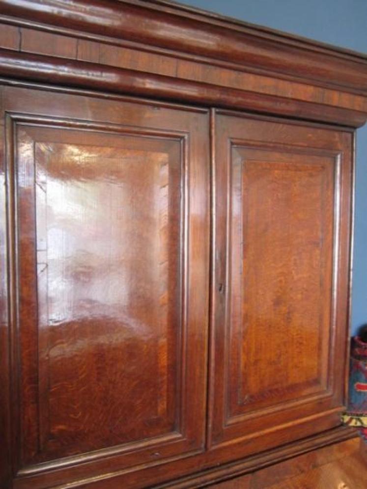 Superb Queen Anne Welsh Oak Bureau Bookcase - Image 3