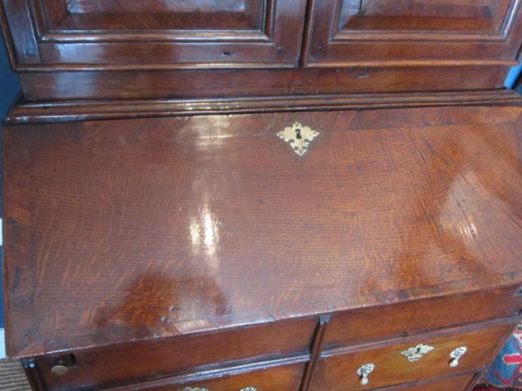 Superb Queen Anne Welsh Oak Bureau Bookcase - Image 4