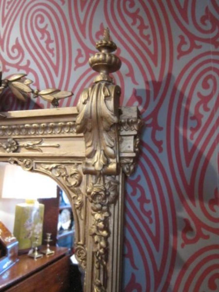 Impressive Early Victorian Timber Gilt Wall Mirror - Image 4