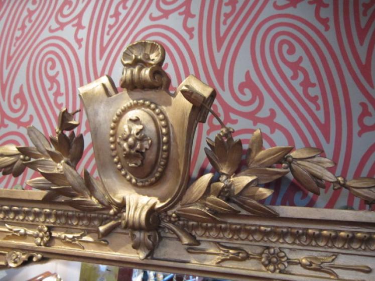 Impressive Early Victorian Timber Gilt Wall Mirror - Image 5