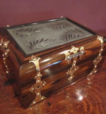 Outstanding Victorian Coromandel Jewellery Box