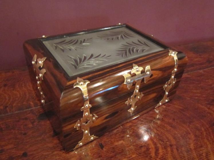 Outstanding Victorian Coromandel Jewellery Box - Image 1