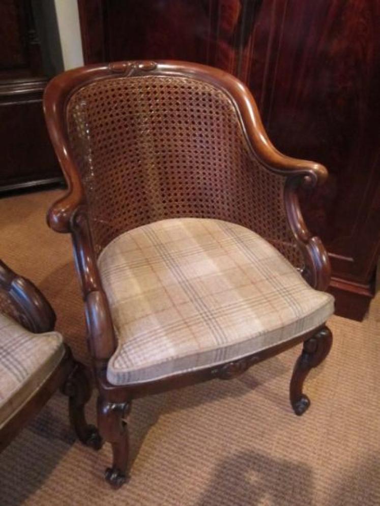 Fine Pair of William IV Bergere Library Chairs - Image 2